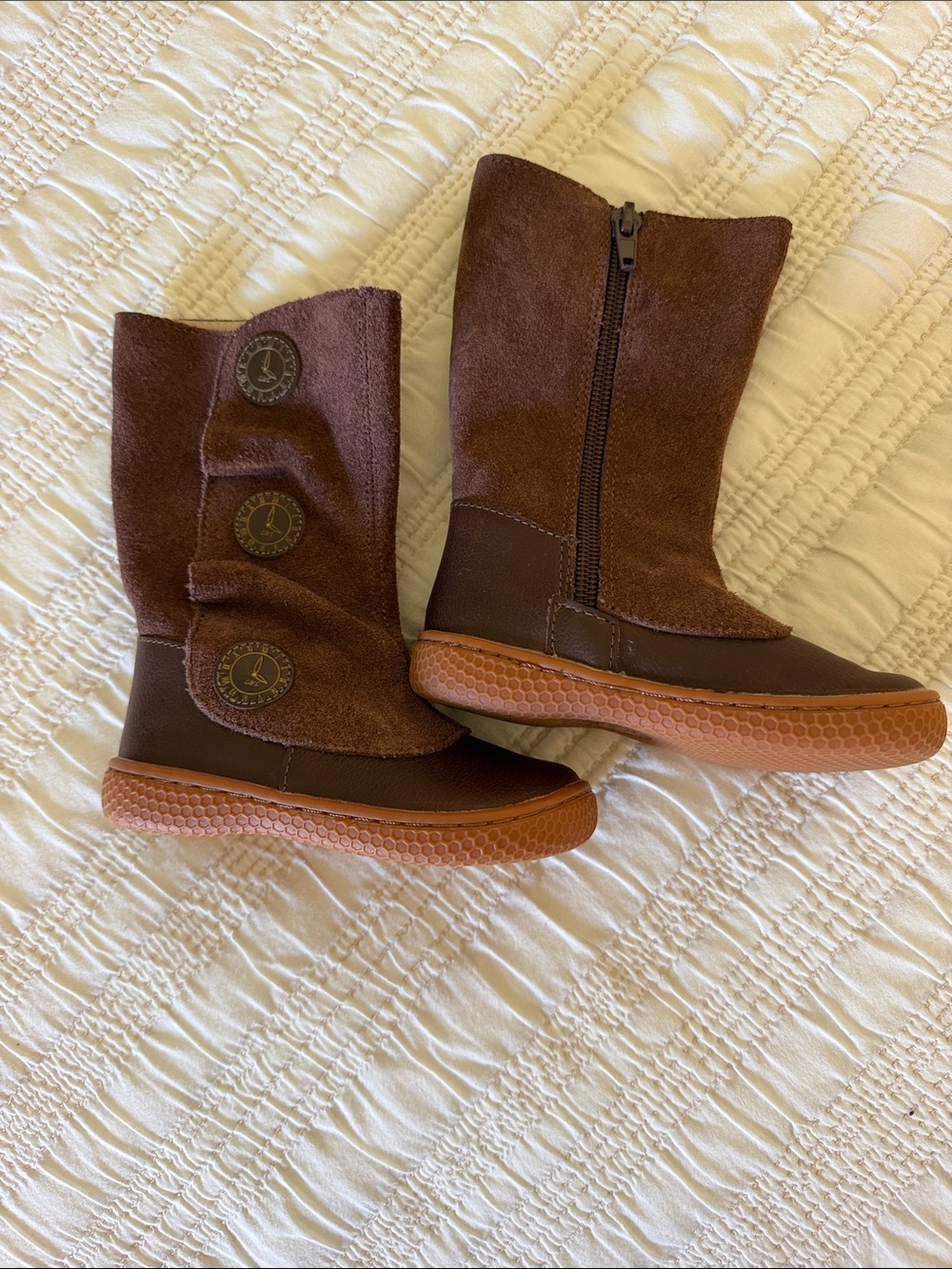 Livie & Luca Brown Suede Button Boot